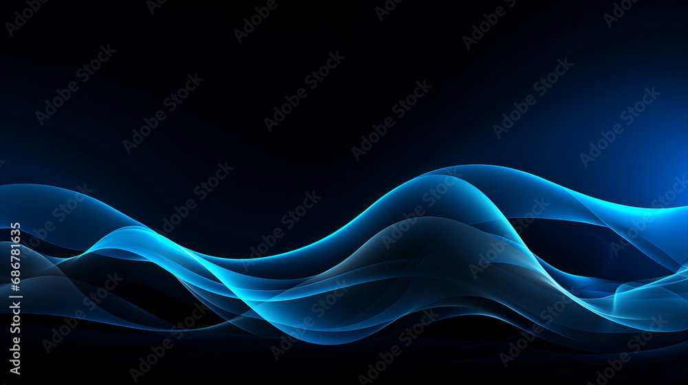 Fototapeta premium Dynamic Wave Patterns in Shades of Blue Background