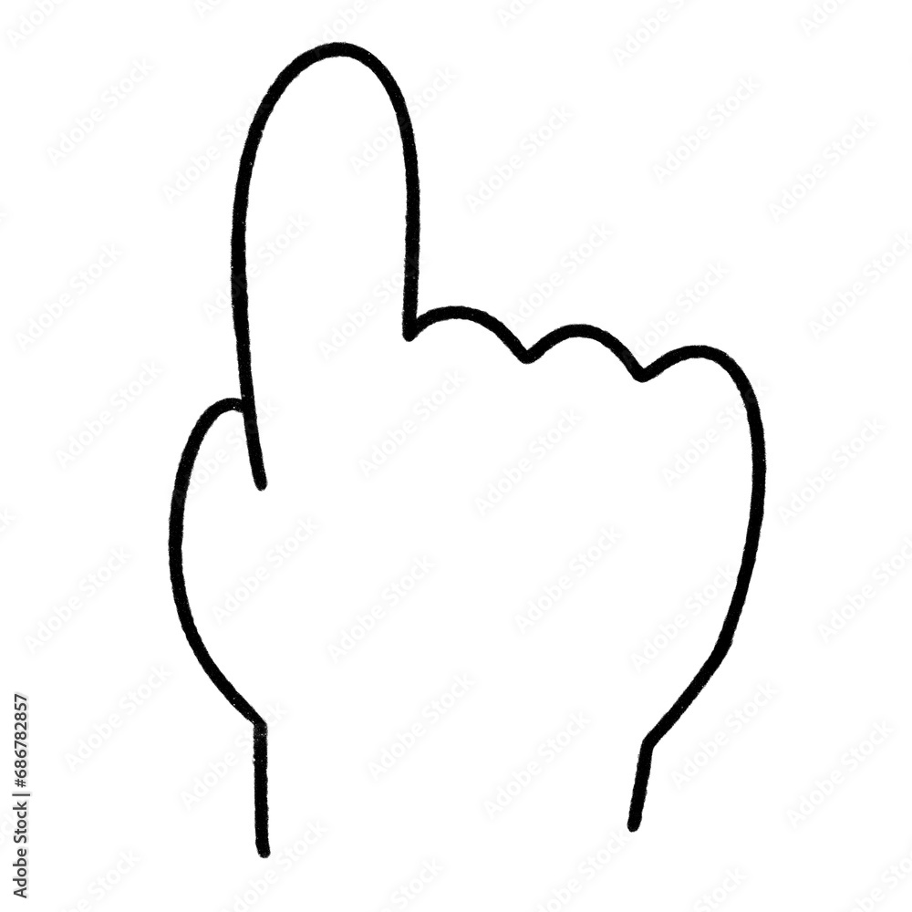 Obraz premium hand finger point line hand-writen cartoon design cute doodle element