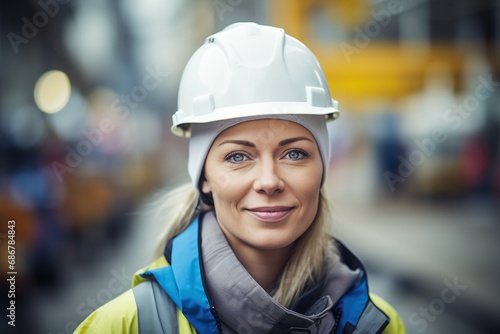 Female Leadership in Action: A Confident Engineer Ensures Safety and Excellence in Construction Operations
