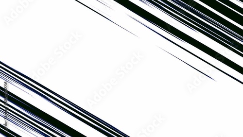 Slanted black cartoon Speed ​​Line. manga speed lines white background. anime speed lines