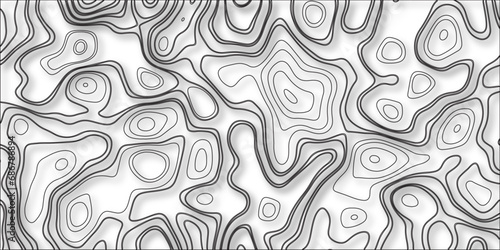 Sea depth topographic landscape surface for nautical radar reading. Topography grid map. Stylized topographic contour map. Cartography mountain relief. Abstract lines or wavy backdrop background. 