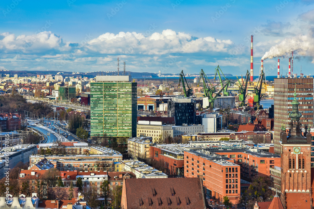 Obraz na płótnie panorama of the city of Gdansk, Poland w salonie