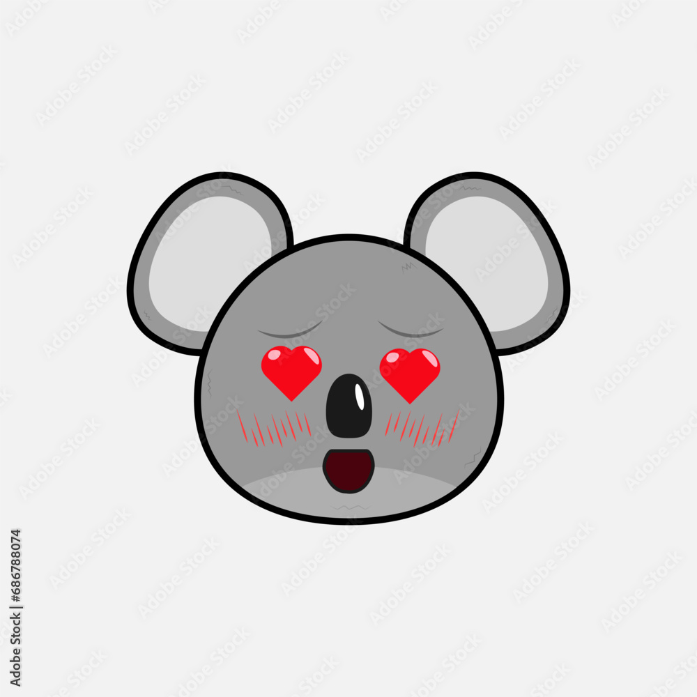 Naklejka premium Vector illustration of Koala with emotions 