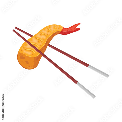 tempura with chopstick illustration