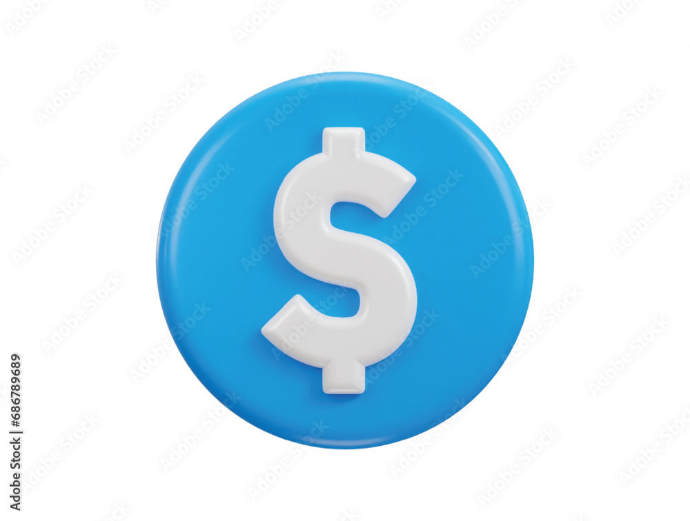 dollar icon with circle button 3d rendering vector icon illustration dollar icon with circle button 3d rendering vector icon illustration