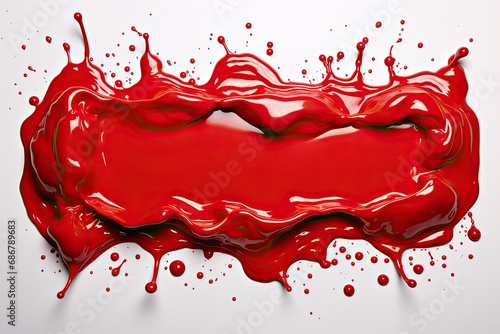 Melted red wax seal with white background. Generative AI