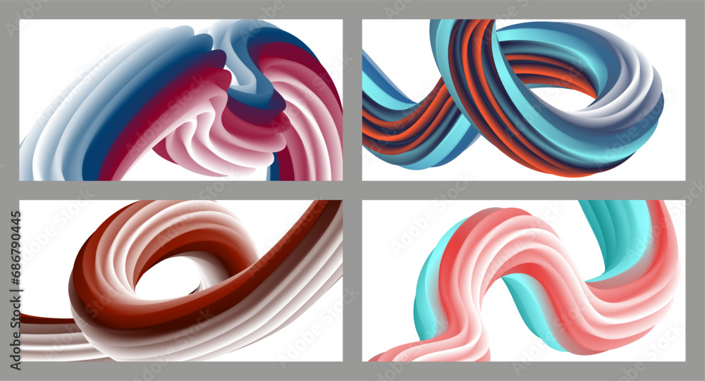Abstract volumetric background. Cords. set of four illustrations. Toothpaste in a tube. Minimalism. Creative modern background. Cover design, wallpaper, background. eps vector. Abstract volumetric background. Cords. set of four illustrations. Toothpaste in a tube. Minimalism. Creative modern background. Cover design, wallpaper, background. eps vector.