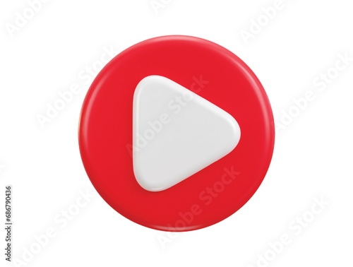 3d youtube play button icon vector illustration