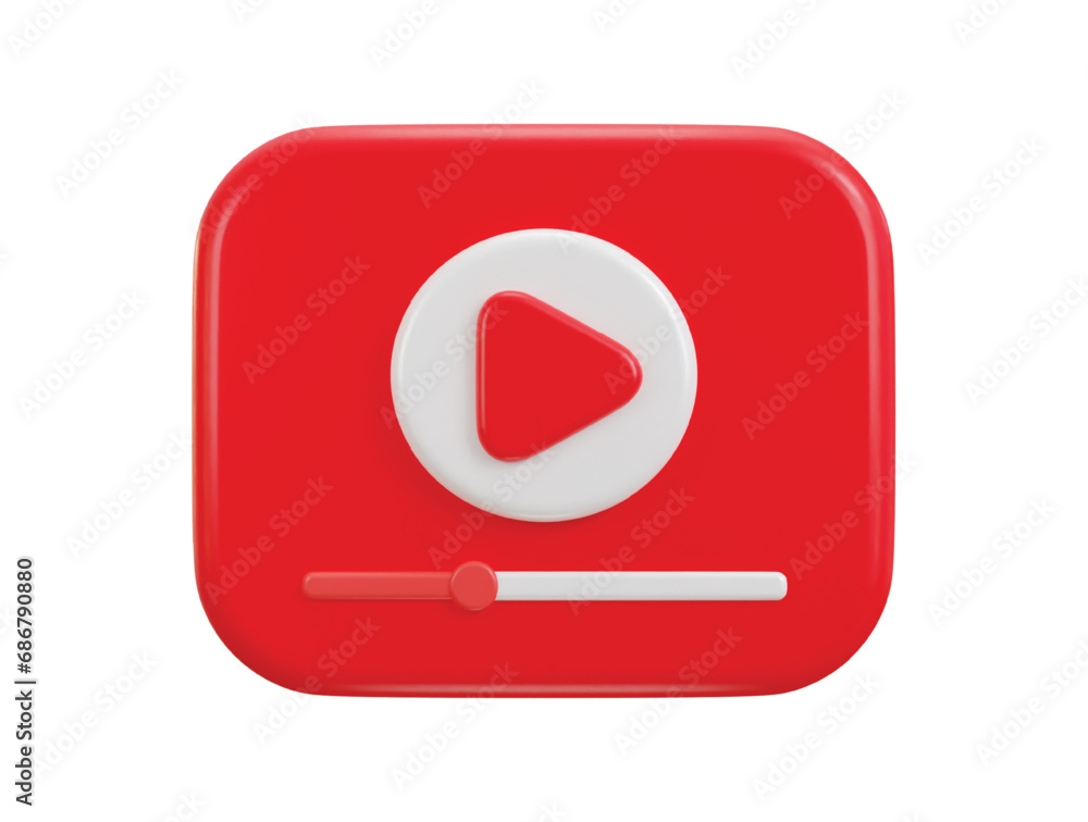 3d video play button on social media video streaming icon 3d video play button on social media video streaming icon
