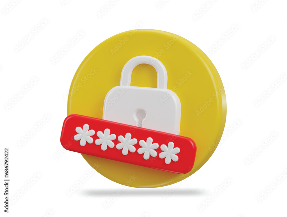 3d padlock with password icon vector illustration 3d padlock with password icon vector illustration
