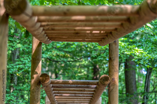 Modern sports ground with fitness equipment