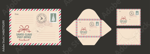 Christmas Envelope Letter to Santa Claus Post Office North Pole Mail