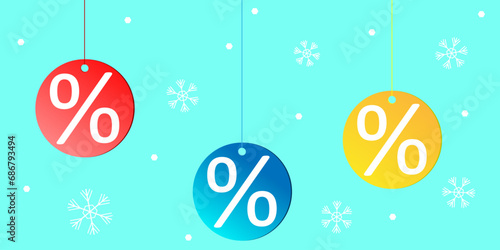Hanging style percentage icon background design for calculating commission