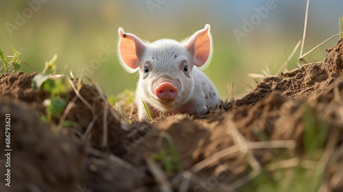 pig in the field 