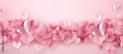 Pink heart backgrounds for Valentines day Copy space image Place for adding text or design