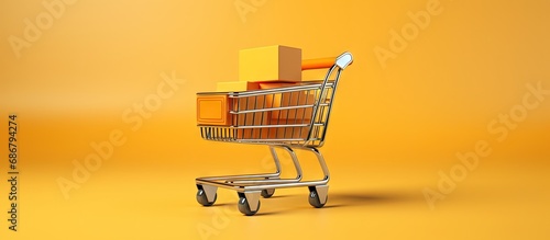 Internet retail concepts with cart symbol Copy space image Place for adding text or design