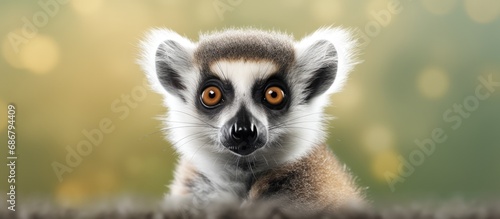 lemur catta ring tailed lemur Copy space image Place for adding text or design photo