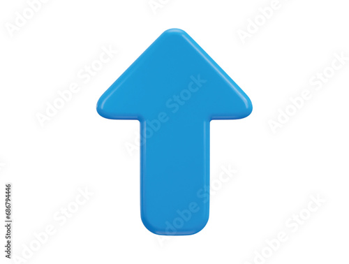 up arrow icon 3d rendering vector illustration