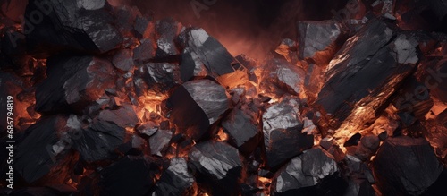 Photographing copper ore at a mining site used for extracting metal used in conductive materials Copy space image Place for adding text or design