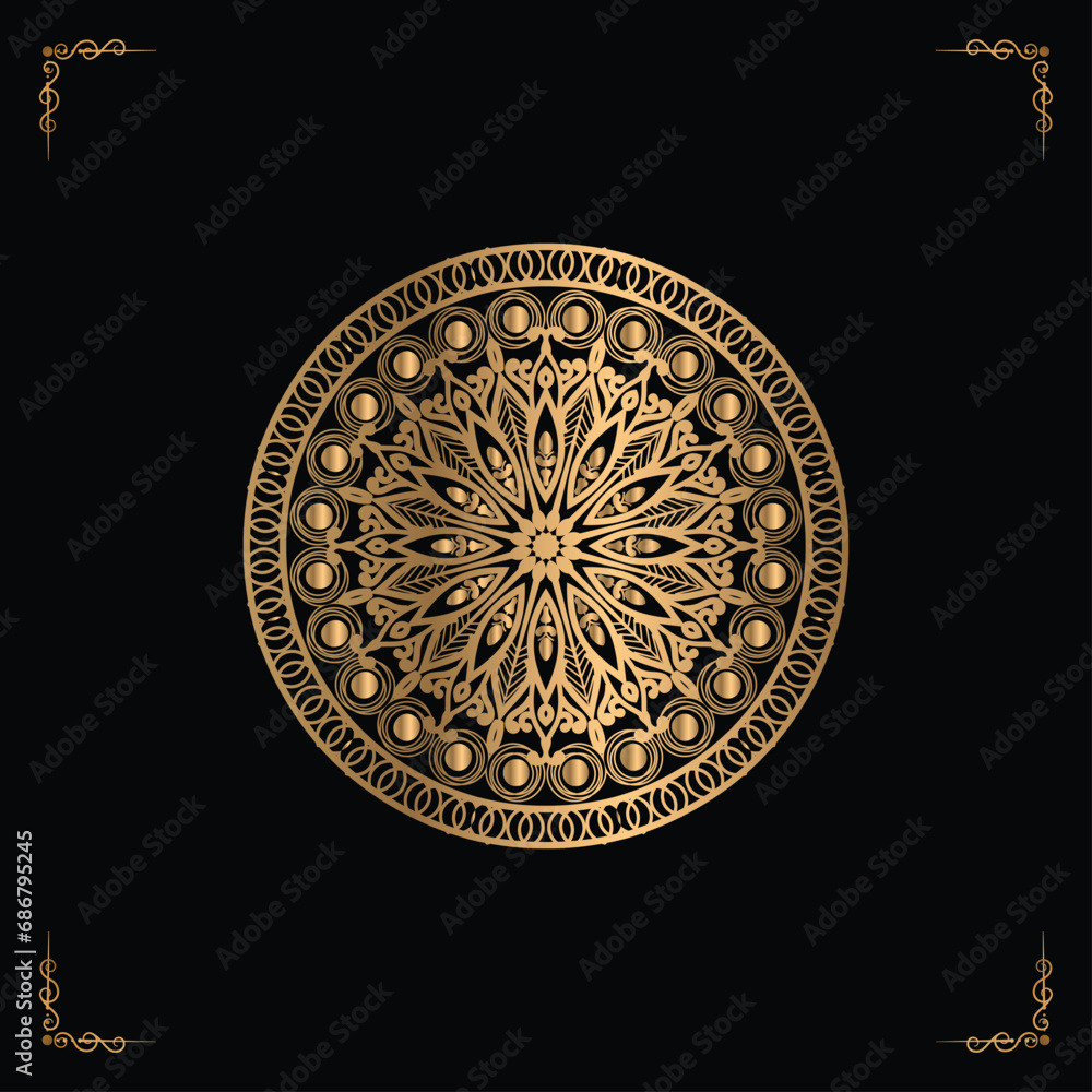 Fototapeta premium Luxury mandala design gold color Vetor