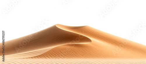 Isolated sand dune on white background Copy space image Place for adding text or design photo