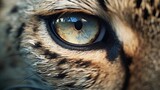 Close-up shots focusing on the features of different wild cats, highlighting their eyes, fur patterns, and unique characteristics