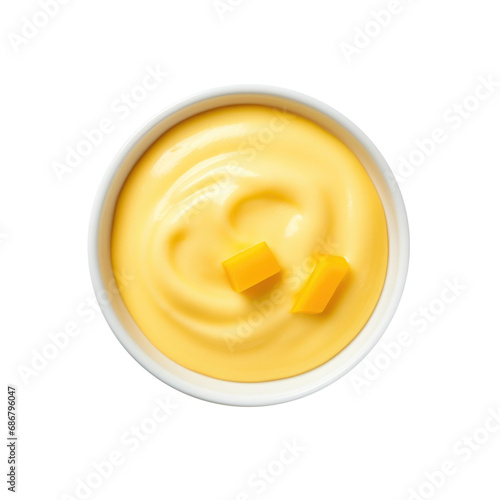 A Bowl of Mango Yogurt Isol...