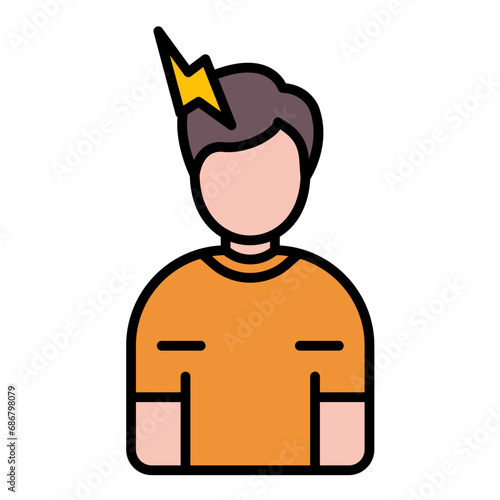 Stress Flat Multicolor Icon