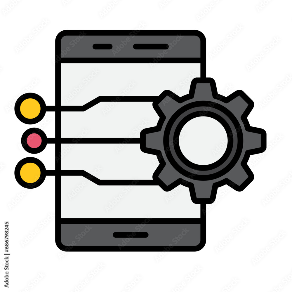 Project Management App Flat Multicolor Icon Project Management App Flat Multicolor Icon