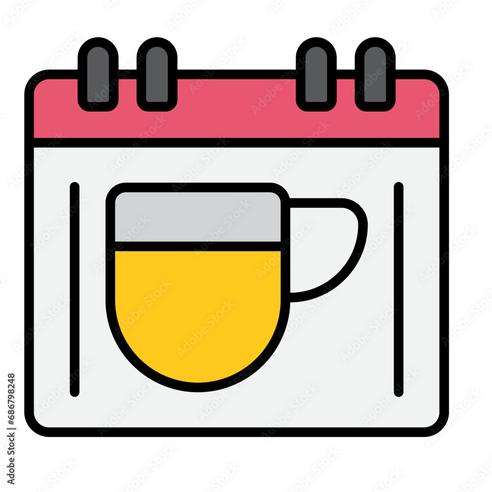 Scheduled Breaks Flat Multicolor Icon Scheduled Breaks Flat Multicolor Icon