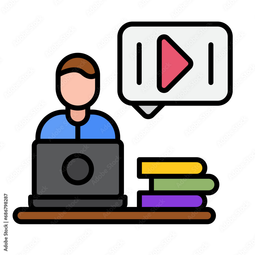 Webinar Flat Multicolor Icon Webinar Flat Multicolor Icon