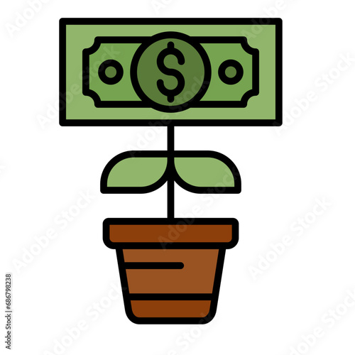 Passive Income Flat Multicolor Icon