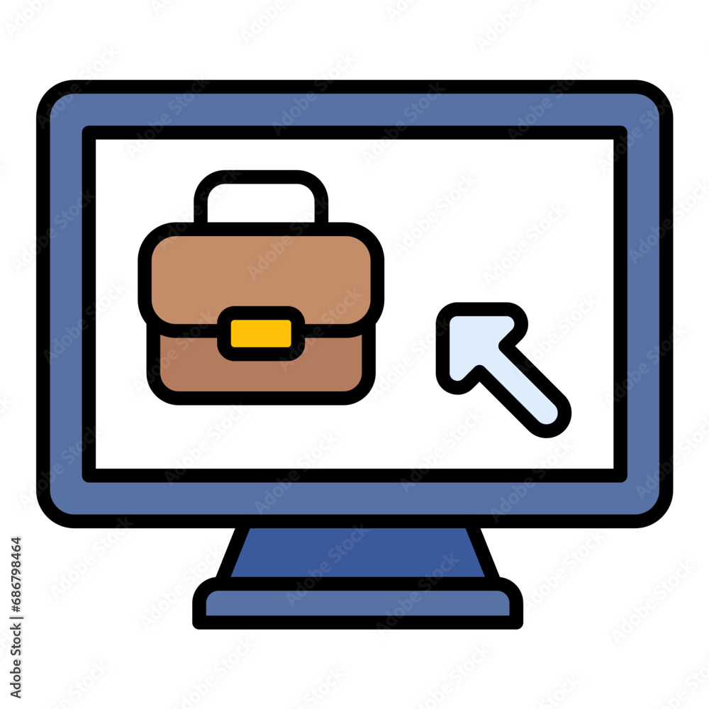Remote Business Flat Multicolor Icon Remote Business Flat Multicolor Icon