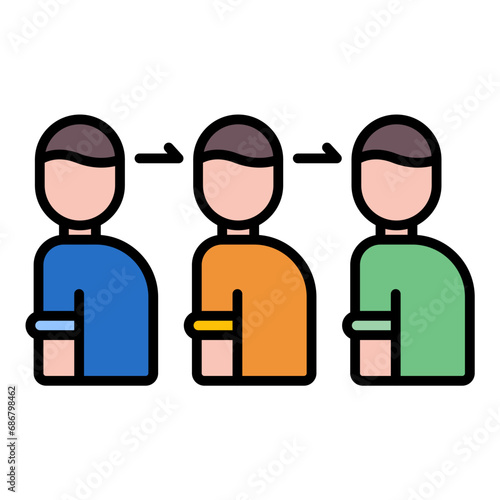 Queue Flat Multicolor Icon