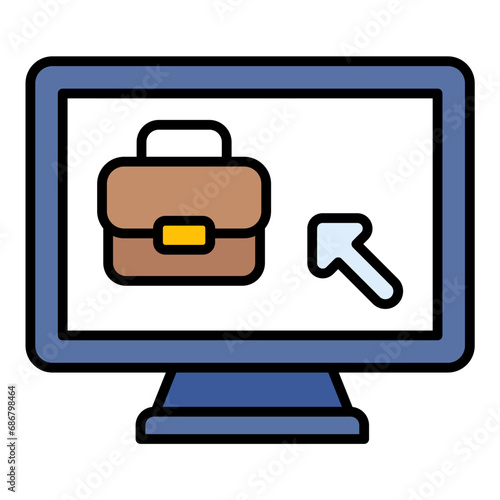 Remote Business Flat Multicolor Icon