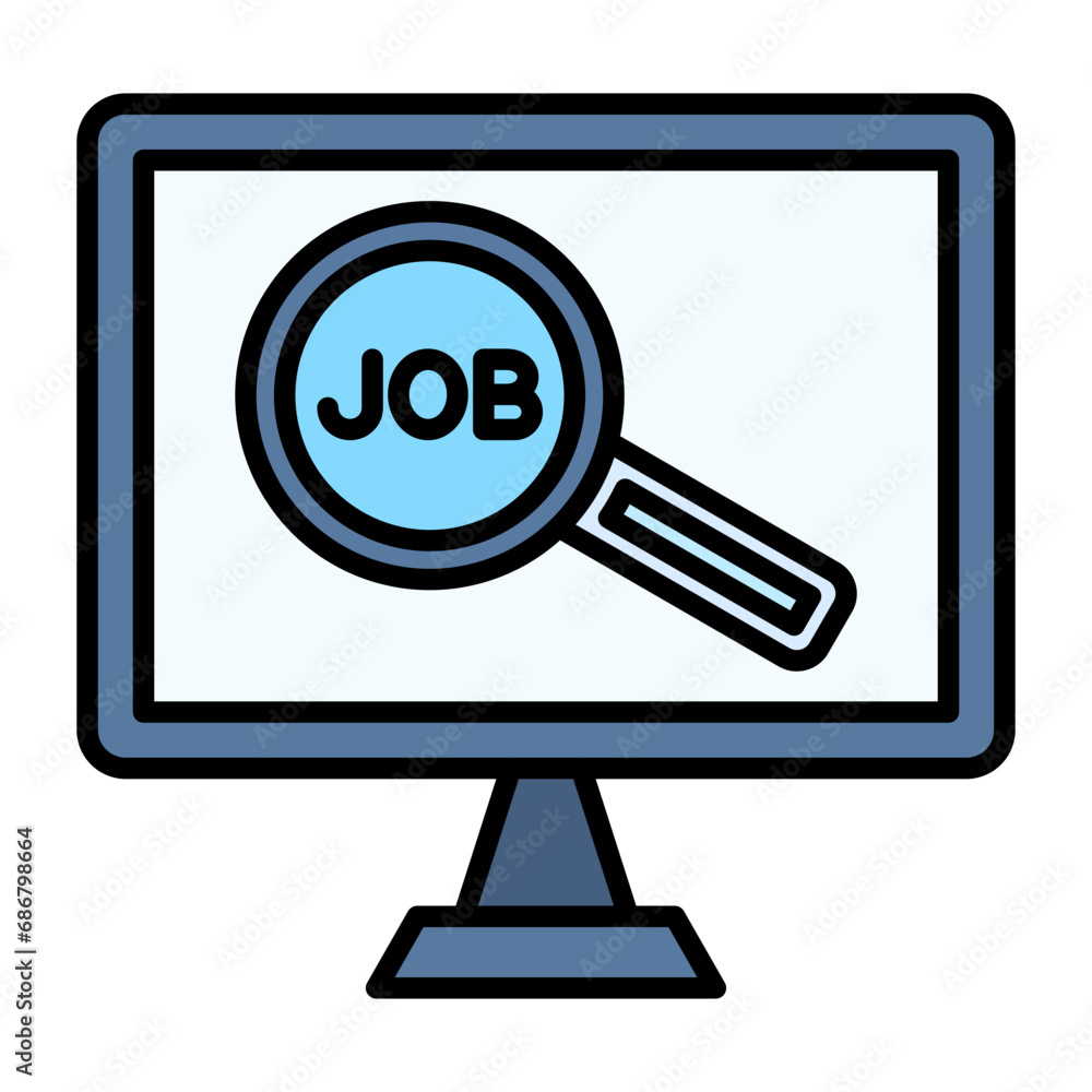 Online Search Flat Multicolor Icon Online Search Flat Multicolor Icon