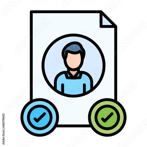 Job Candidate Male Flat Multicolor Icon