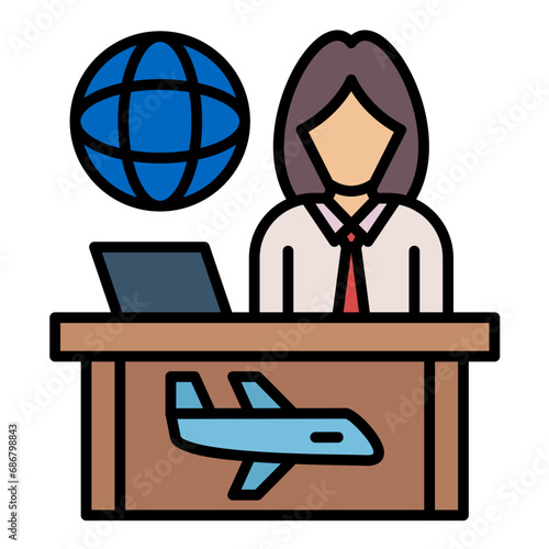 Travel Assistance Flat Multicolor Icon