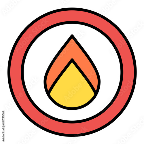 Flammable Flat Multicolor Icon