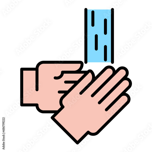 Hand Washing Flat Multicolor Icon