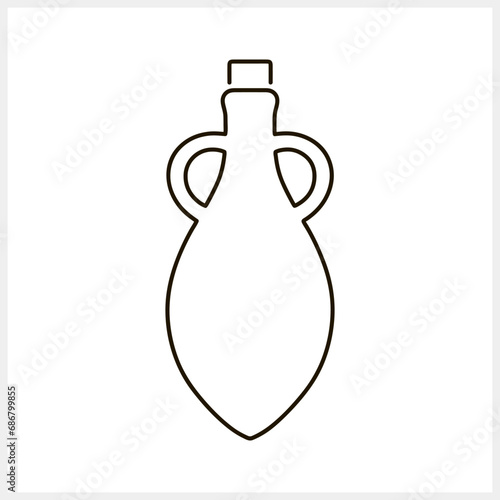 Sketch amphora olive oil or wine icon Drink clipart Vector stock illustration EPS 10
