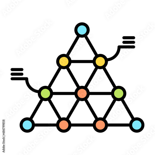 Segmented Pyramid Flat Multicolor Icon