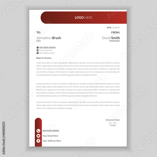 Letterhead template in Abstract style design.

