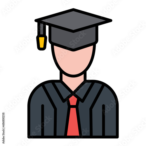 Student Male Flat Multicolor Icon