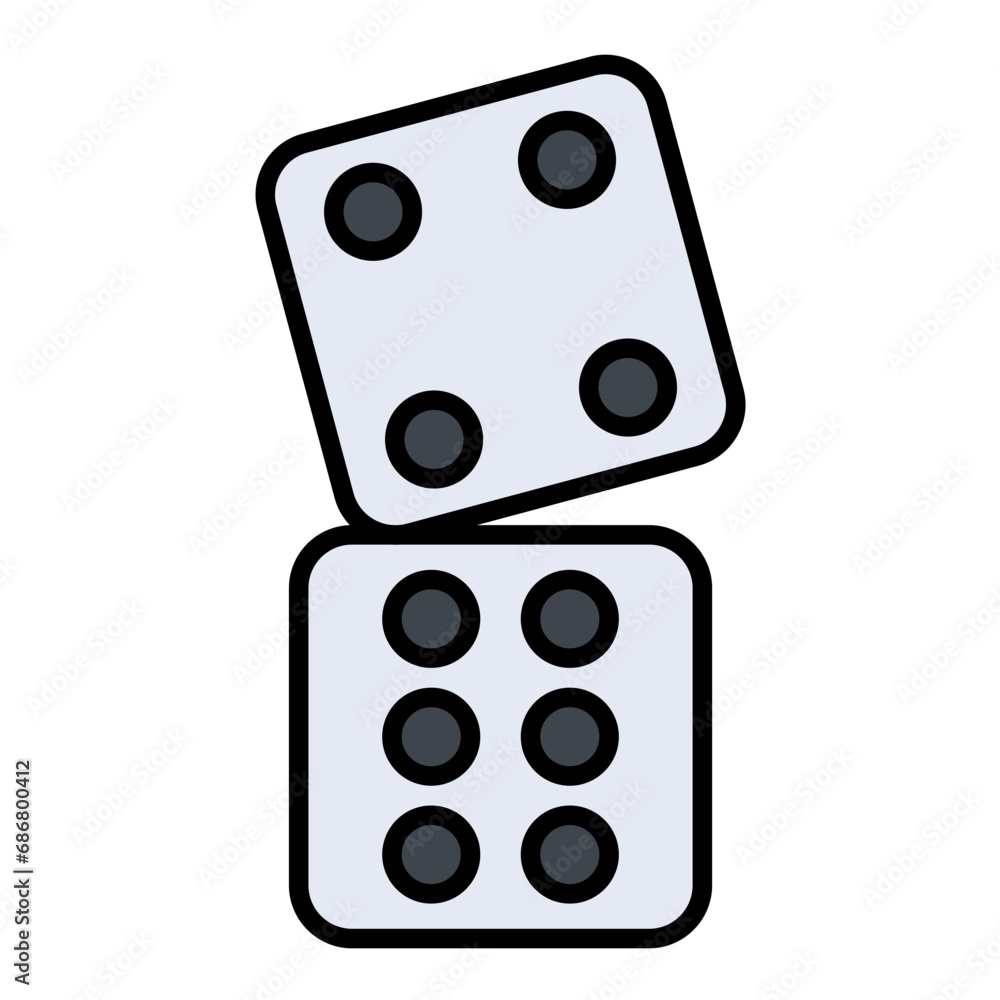 Dice Flat Multicolor Icon Dice Flat Multicolor Icon
