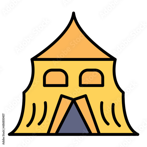 Camping Flat Multicolor Icon