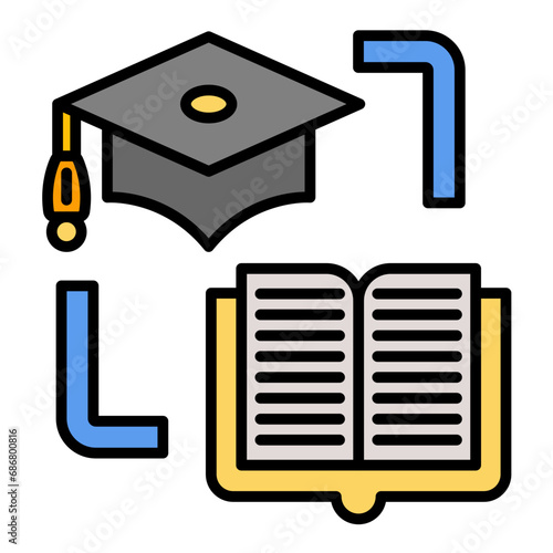 Course Transfer Flat Multicolor Icon