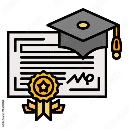 Valedictorian Flat Multicolor Icon
