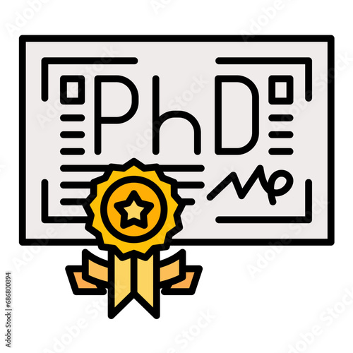 Phd Flat Multicolor Icon