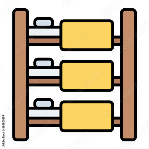 Dorm Flat Multicolor Icon